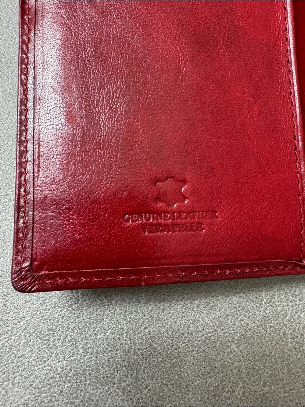 Classic Red Leather Continental Wallet by